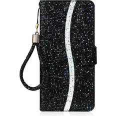 MAULUND Samsung Galaxy A34 5G Plånboksfodral med Rem Svart Glitter