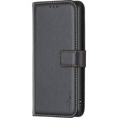 MAULUND Samsung Galaxy S24 Plus Konstläder Plånboksfodral med Ståfunktion & Korthållare Svart