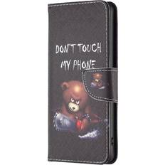 MAULUND Motorola Moto G34 Læder Cover m. Pung & Print "Don't Touch My Phone" Bjørn