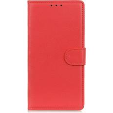 MAULUND OnePlus 12 Litchi Läder Plånboksfodral Röd