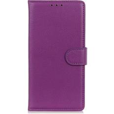 MAULUND Samsung Galaxy A34 5G Ultra Litchi Læder Cover m. Pung Lilla