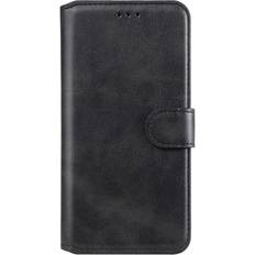 MAULUND Samsung Galaxy A52s 5G A52 4G 5G Blankt Læder Cover m. Kortholder & Ståfunktion Sort