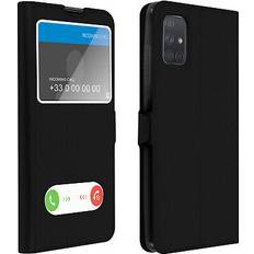 Accesorios para teléfonos móviles Avizar Funda Samsung Galaxy A51 Con Ventana Doble Negro