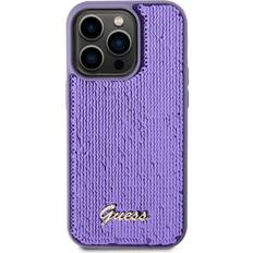 Guess Sequin Script Logo Case for iPhone 14 Pro Max Purple