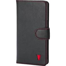 Torro Google Pixel 8 Leather Wallet Case Black with Red Detail