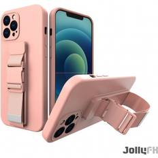 Hurtel Rope Gel Airbag Skal Med Lanyard iPhone 13 Rosa