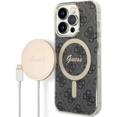 Guess GUBPP13LH4EACSK Case Charger iPhone 13 Pro czarny/black hard case 4G Print MagSafe NoSize