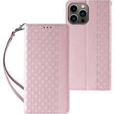 OEM iPhone 12 Pro Plånboksfodral Magnet Strap Rosa