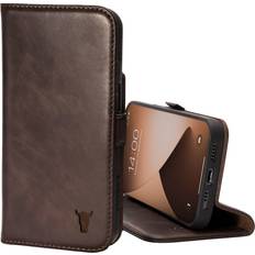 Torro iPhone 14 Plus Leather Case with Stand function Dark Brown