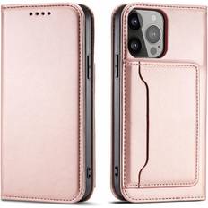 Hurtel Funda Magnética Para Tarjetas Samsung Galaxy S23 Ultra Con Solapa Y Soporte Para Cartera Rosa