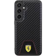 Ferrari PU Läder Bottom Carbon Bakskal till Samsung Galaxy S24 Svart