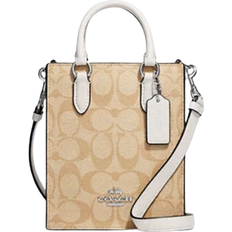 Coach Bags on sale Coach North South Mini Tote In Signature Canvas - Silver/Light Khaki/Chalk