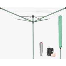 Brabantia Lift-O-Matic Rotary Clothes Outdoor Airer Washing Line with Ground Spike, Cover, Peg Bag and Pegs, 50m