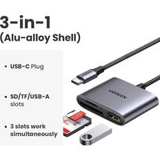Ugreen Ugreen kortleser type c til usb sd mikro sd tf kortleser til ipad bærbar tilbehør minnekortadapter usb-c kortleser