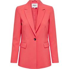 Jaune Blazers Only 'Raven' One-Button Long Blazer Cayenne