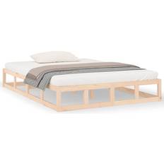 vidaXL brown, 140 Solid Wood Bed Frame Bedroom Bed Base