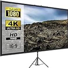 VEVOR Tripod Projector Screen with Stand 80 Inch 16:9 4K HD