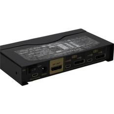 KVM Switches Kenable 2 Port DisplayPort KVM Switcher Box 4K 60Hz with Cables & Remote Control Metal