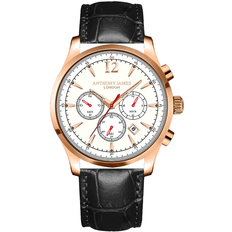 Anthony James Anthony James Hand Assembled Classic Chronograph Rose White Leather One Size