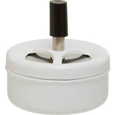 Small Spinning Ash Tray With Lid White Outdoor Ashtray For Cigarettes Ashtrays With Matte Finish For Garden Smoking Round Shape