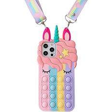 N/C Fidget Toys Phone CaseCompatible with iPhone 11 Case,Unicorn Bubble Protective Silicone Soft Stress Anxiety Relief Toys Case for iPhone 11,Toy for Girls Women Boys