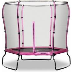 Rebo Pink 4.5ft Safe Jump Trampoline With HALO Safety Enclosure 2 Colours