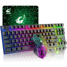 Lexon T87 Upgrade 87 Keys Wireless Keyboard Mouse Combo, Rainbow Backlit Feel