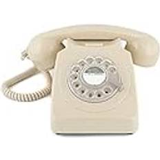 Gpo 746ROTARYIVO Retro Telefon mit Wählscheibe im 70er Jahre Design Creme