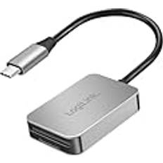 LogiLink CR0050 Dual Kartenleser, USB-C 3.2 Gen1 für SD, SDHC, SDXC, microSD, SDHC, SDXC, MMC und RS MMC Karten bis 1TB, Aluminium