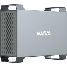 Maiwo K35282C USB-C 3.1 Extern Kabinett Aluminium för 2x 3.5" SATA HDD med stöd för RAID