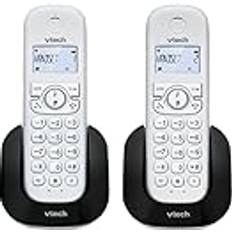 Vtech CS1501 Casa Duo Schnurlostelefon, DECT-Telefon mit Freisprecheinrichtung und Anrufsperre, Doppelladung, Anruferkennung, LCD-Display mit Hintergrundbeleuchtung und Tastatur, ECO-Modus, Weiß