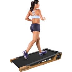 INCLINO Light Walnut Home & Office Quiet 560W Adjustable Speed 5 Incline Treadmill with LED Display Fully Assembled Brown