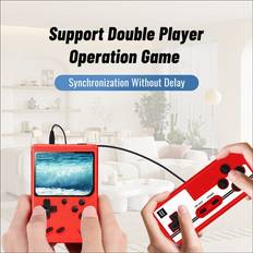 Black Game Consoles Tlily 400-in-1 Video Game Console Retro Mini Game Plyer 3.0 Inch Color Pocket TV Game Console Dual Handheld Gamer Player-Black