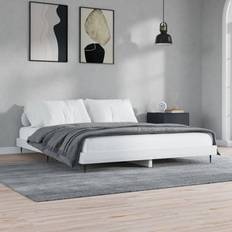 Letti e Materassi vidaXL Giroletto Bianco Lucido 180x200 cm In Legno Multistrato