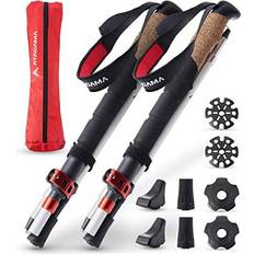 Atacama Lightweight Aluminium and Carbon Foldable Hiking Sticks with Cork Handle Adjustable Telescopic Hiking Poles Folding Sticks Nordic