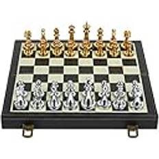 Schackset Schackbräde Schackspel Metall Chess Student Vuxenbräda Spel Schack Skin Trä Folding Board Metal Chess Foldbar Board Schackbräda Schack Set Size B
