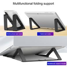 Livecity Black Laptop Stand Multifunctional Foldable Portable Phone Tablet Notebook Cooling Riser Holder for Office