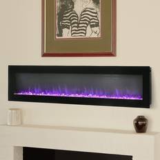 Living and Home 60inch Electric Wall Mounted Fireplace Heater Stoves 9LED Fire Flame Remote Black