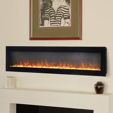 Fireplaces Living and Home 60 Inch Wall Mounted Electric Fireplace 9 Flame Colors with Remote Control Black