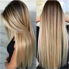 Blonde Wigs RYWOLT Ombre Blonde Long Straight Wigs Wig