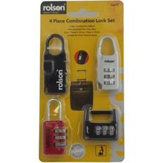 Rolson Pack Of 4 Small Combination Luggage Locks Padlocks Rolson