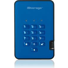 iStorage Blue diskAshur2 SSD 16 TB Secure Portable Solid Drive Password protected Dust/Water Resistant Hardware encryption