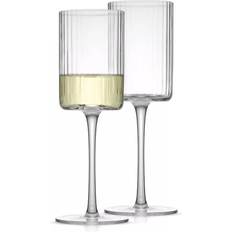 Joyjolt Elle Ribbed White Wine Glass 34cl 2pcs