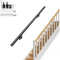 Handrails VEVOR Handrail Stair Railing 7 in. H x 48 in. W Wall Mount Handrails Black Aluminum Alloy handrails for indoor stairs