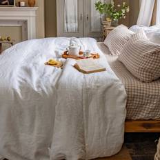 Leinen Bettlaken Piglet Mushroom Gingham Linen Bettlaken