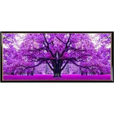 Purple Diamond Paintings HOD Hobbies 5D Diy Diamond Painting Cross Stitch Purple Cherry Tree Embroidery Home Decor