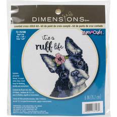 Dimensions Counted Cross Stitch Kit 6" Round-Ruff Life 14 Count -72-76108