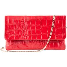 Infinity Leather Red Womens Clutch Alligator Leathr Printed Cowhide Bag