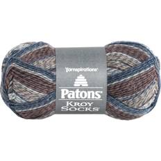 Yarn & Needlework Supplies Spinrite Patons Kroy Socks Yarn-Blue Brown Marl 243455-55101