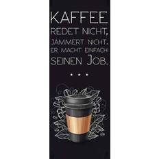 Rojo Decoraciones de Pared Vianmo Blechschild 27x10 cm - Kaffee Redet Nicht Macht Seinen Job Decoración de Pared